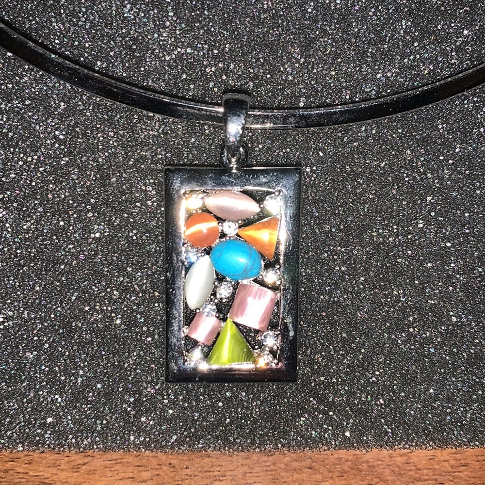 Lia Sophia Silver Multi-Colored Slide Necklace
